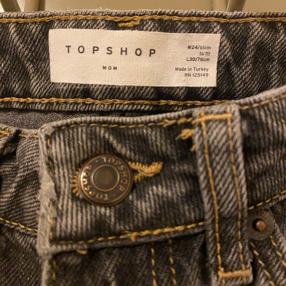 Topshop Mom Jeans - black straight leg jeans
